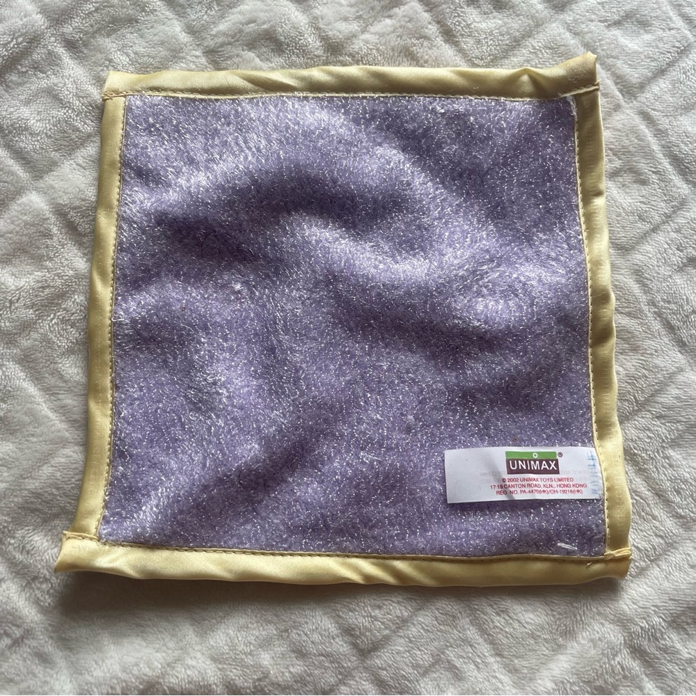 Vintage 2002 Unimax purple yellow doll blanket replacement